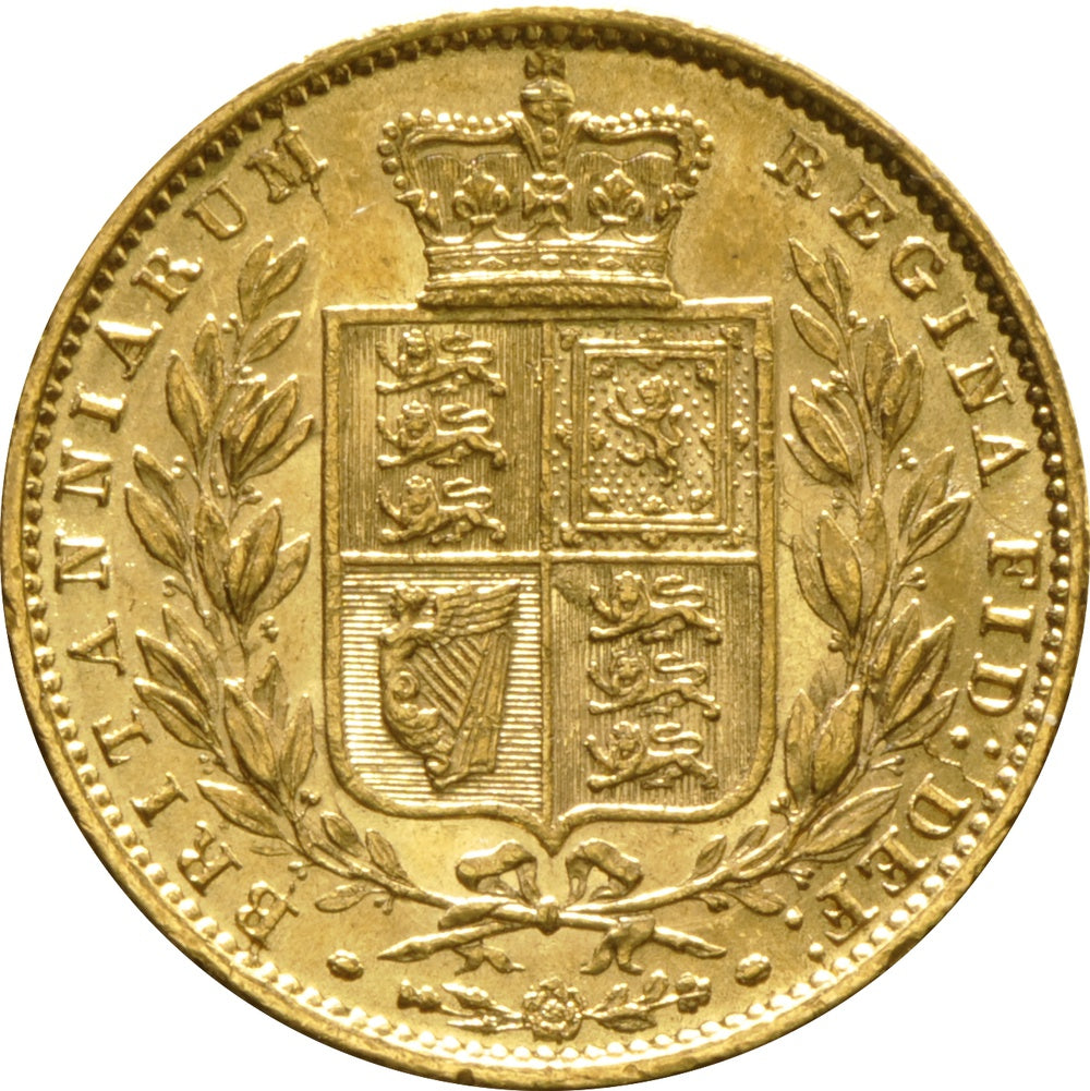 Libra Victória - Brasão - Solteira - 1858 - Verso