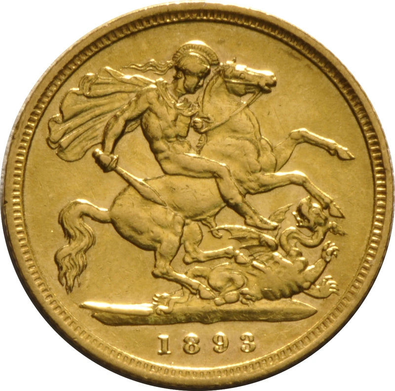 1/2 Libra Victória - Viúva - 1893 - Verso