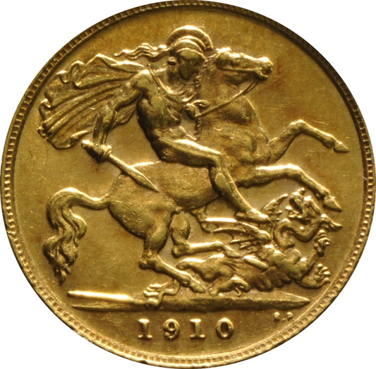 1/2 Libra Eduardo VII - 1910 - Londres - Verso