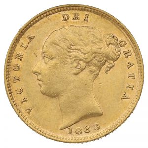 1883 Half Sovereign - Victoria Young Head Shield Back