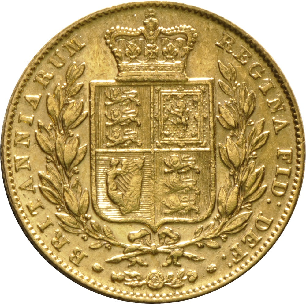 Libra Victória - Brasão - Solteira - 1845 - Verso