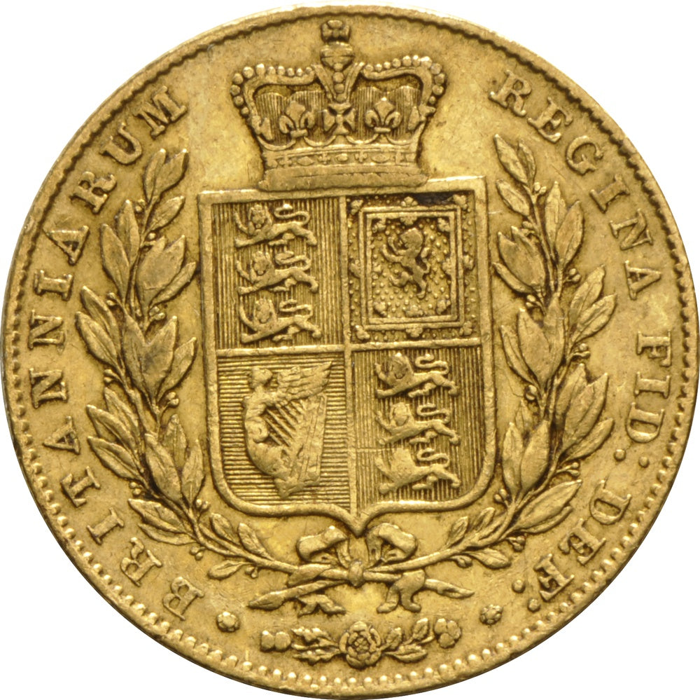 Libra Victória - Brasão - Solteira - 1847 - Verso