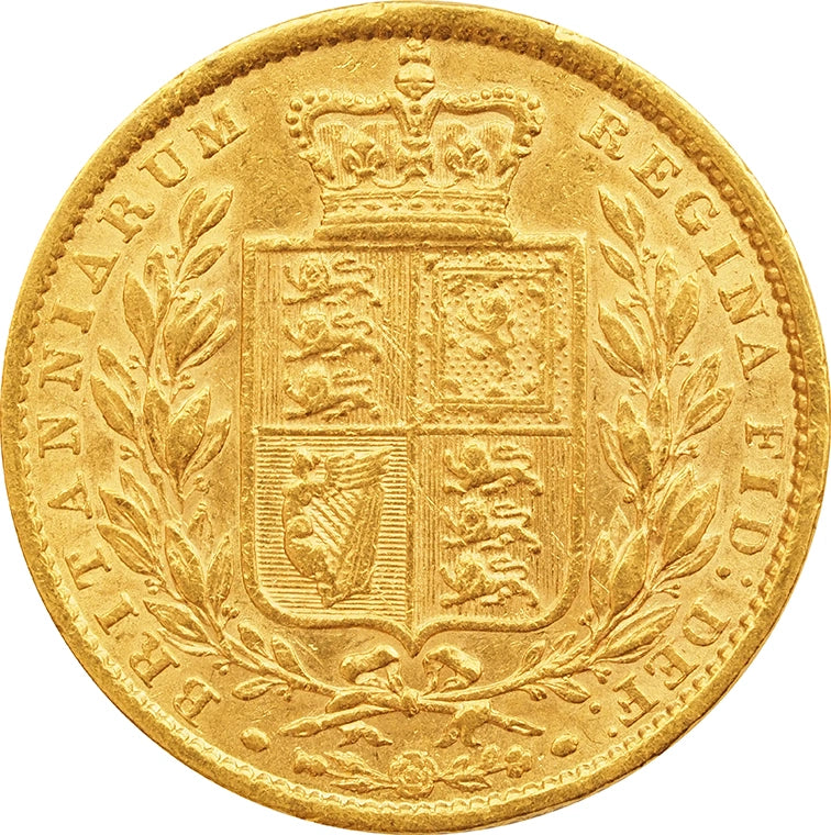 Libra Victória - Brasão - Solteira - 1849 - Verso