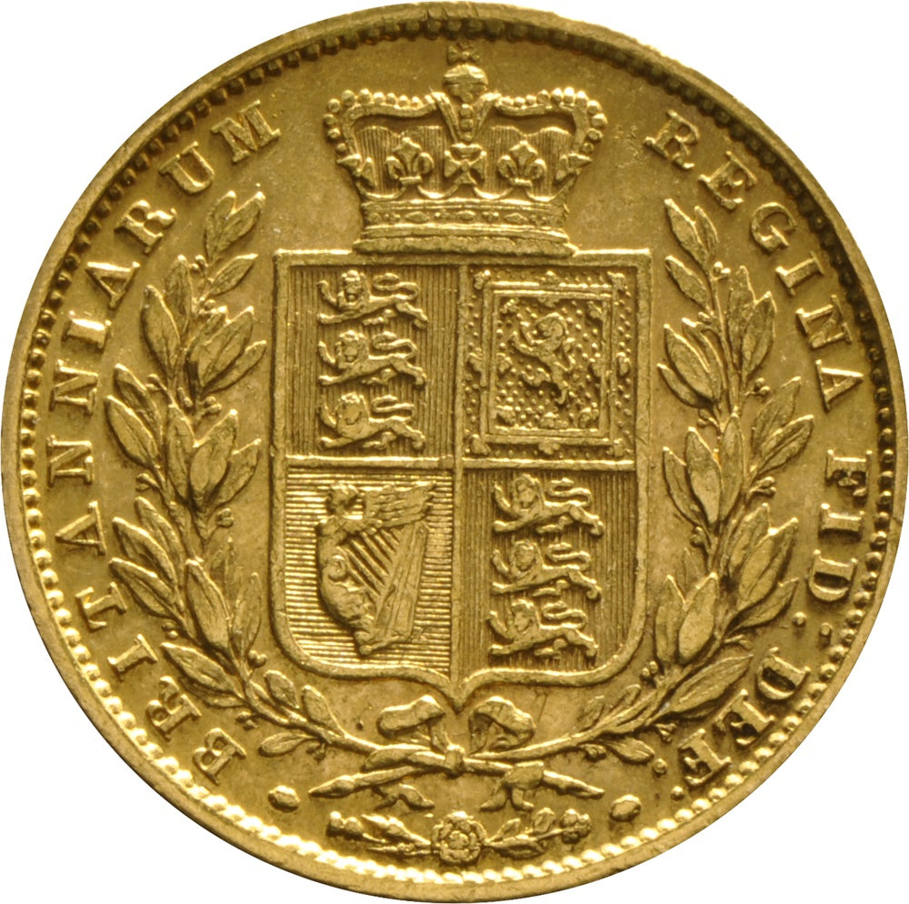 Libra Victória - Brasão - Solteira - 1854 - Verso