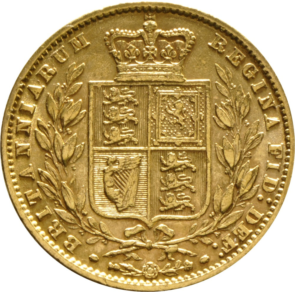 Libra Victória - Brasão - Solteira - 1861 - Verso