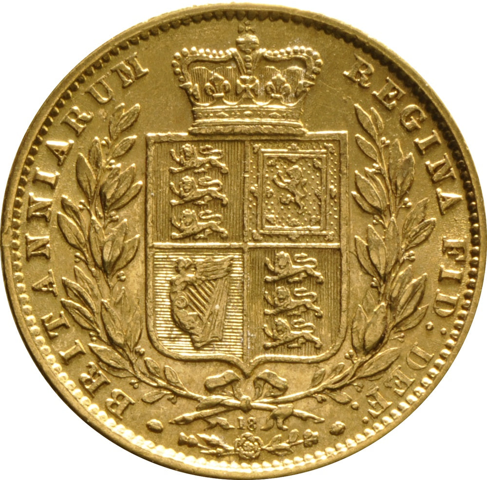 Libra Victória - Brasão - Solteira - 1865 - Verso