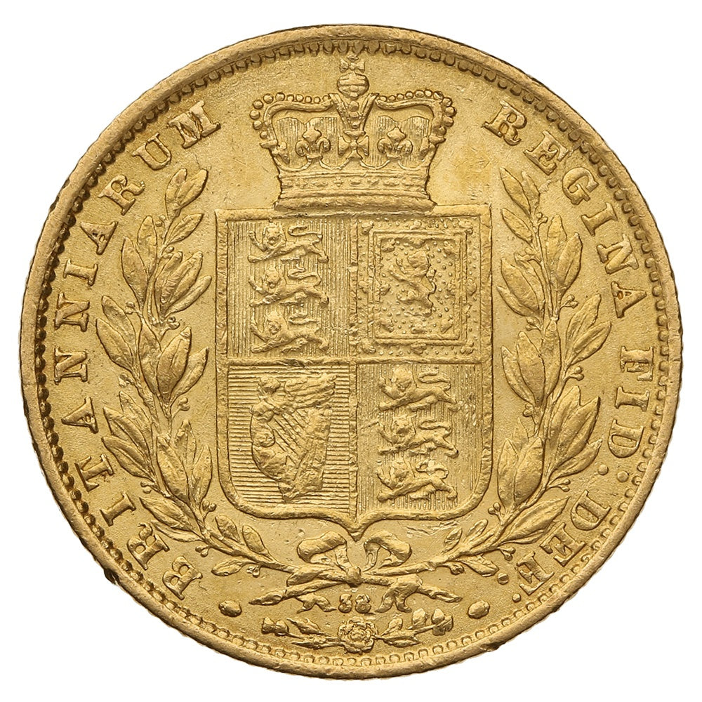 Libra Victória - Brasão - Solteira - 1866 - Verso