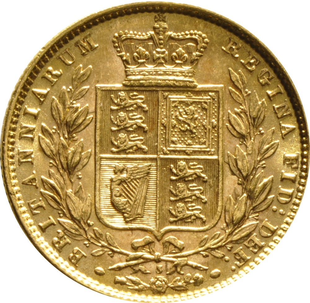 Libra Victória - Brasão - Solteira - 1873 - Verso