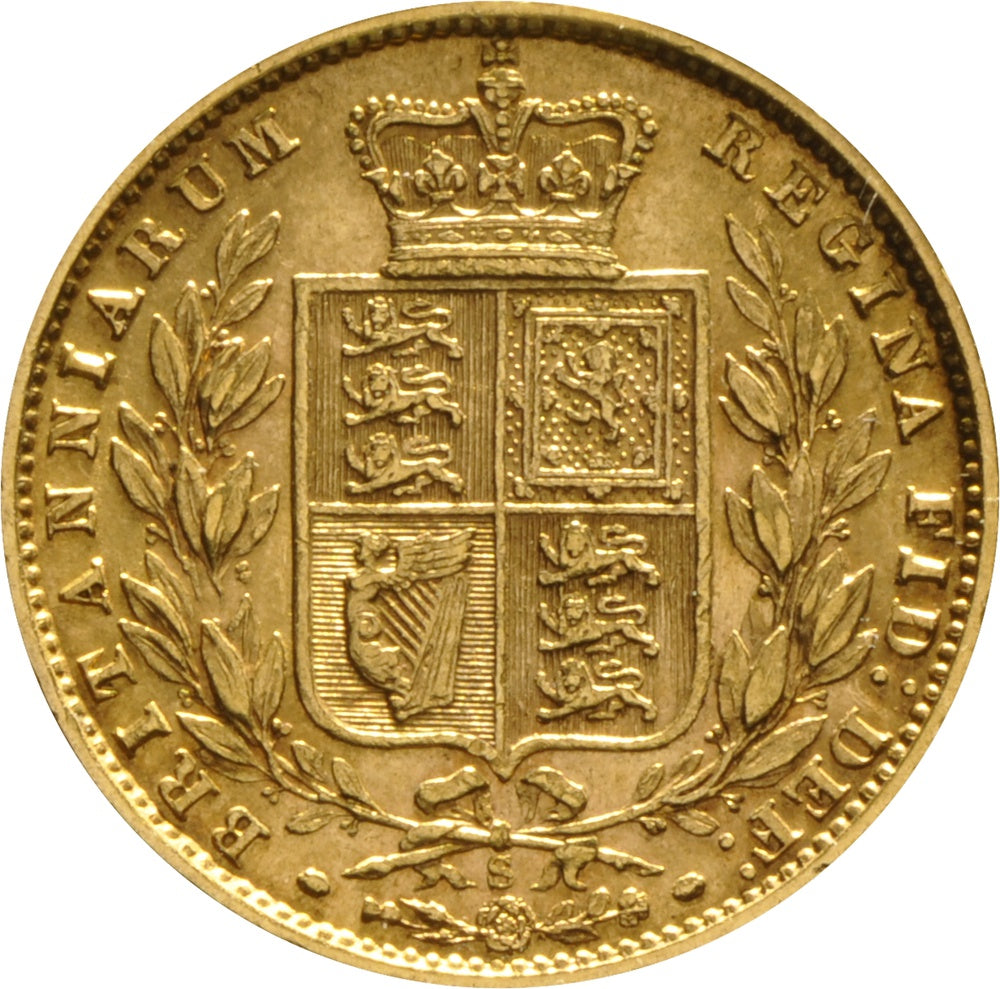 Libra Victória - Brasão - Solteira - 1877 - Verso