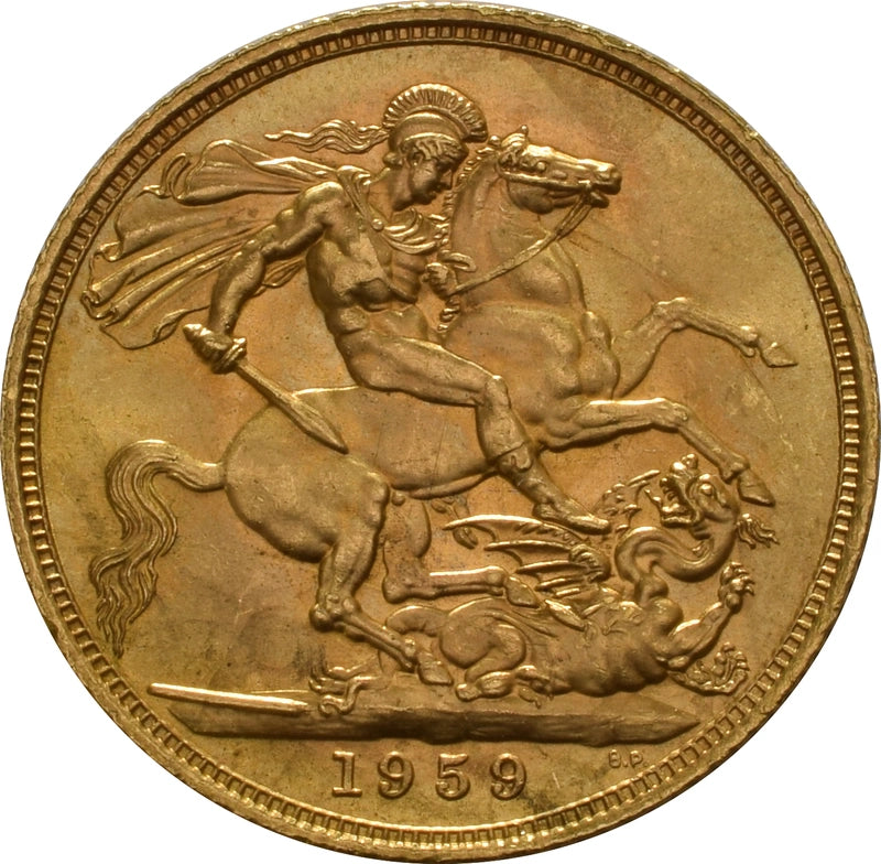 Libra Isabel II - Jovem - 1959 - Verso