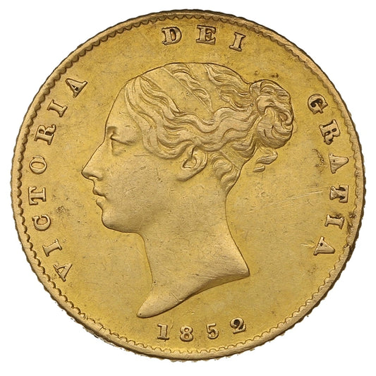 1/2 Libra Vitória - Brasão - Solteira - 1852 - Frente