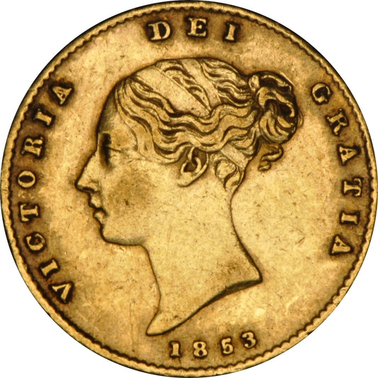 1/2 Libra Vitória - Brasão - Solteira - 1853 - Frente