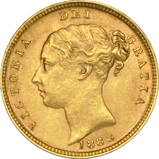 1/2 Libra Victória - Brasão - Solteira - 1883 - Frente