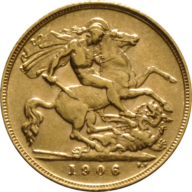 1/2 Libra Eduardo VII - 1906 - Londres - Verso