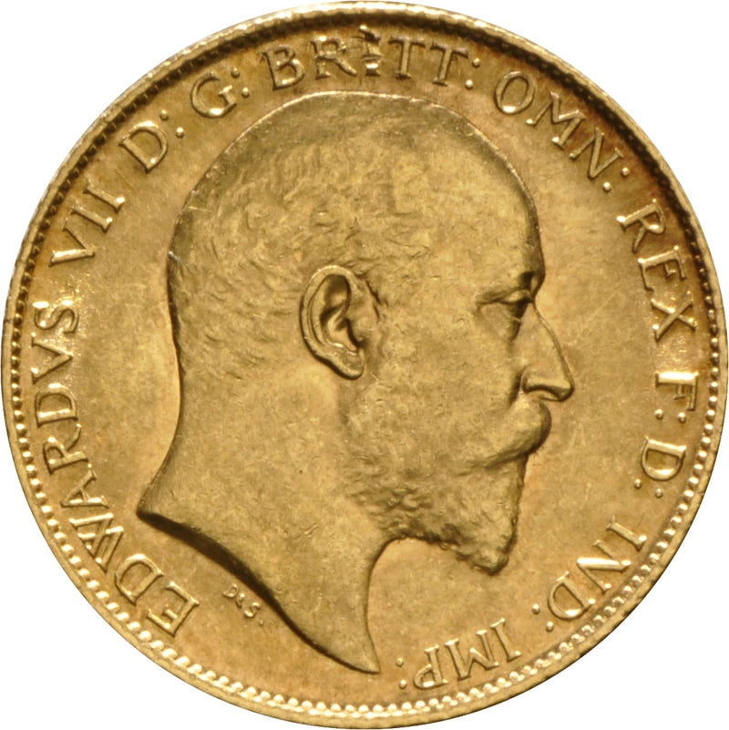 1/2 Libra Eduardo VII - 1907 - Londres - Frente